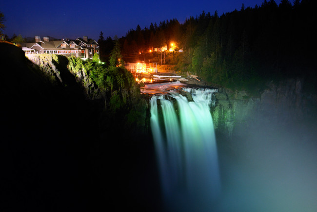 Обои картинки фото природа, водопады, ночь