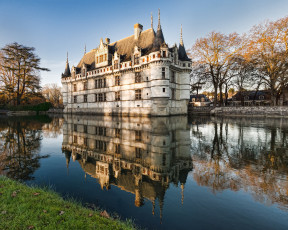 Картинка города замки+франции замок пруд парк