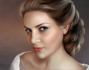 Картинка рисованное люди портрет прическа волосы ресницы взгляд девушка