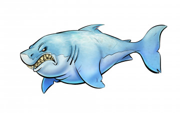 Картинка рисованное минимализм акула рыба зубастая светлый фон shark