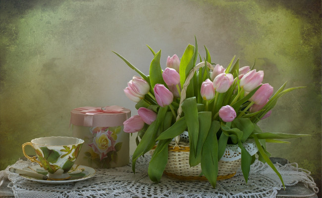Обои картинки фото еда, натюрморт, тюльпаны, цветы
