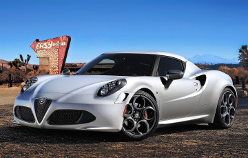 Картинка alfa+romeo+4c автомобили alfa+romeo белый указатель