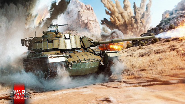Обои картинки фото видео игры, war thunder, танк, выстрел