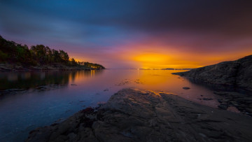 Картинка norway природа восходы закаты закат побережье скалы норвегия море