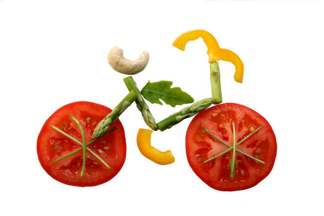 Обои картинки фото еда, разное, помидоры, спаржа, болгарский, перец