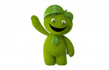 Картинка 3д+графика humor+ юмор радость человек зеленый монстр