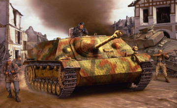 Картинка рисованные армия танк город