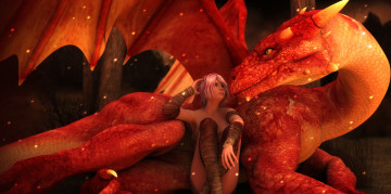 Картинка 3д+графика фантазия+ fantasy демон фон взгляд девушка