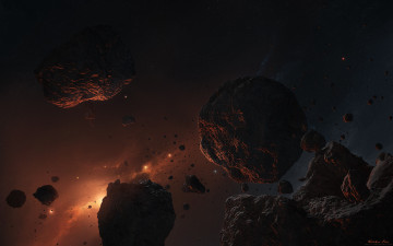 Картинка космос кометы метеориты астероиды