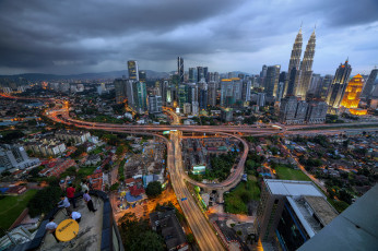 Картинка города куала-лумпур+ малайзия близнецы башни