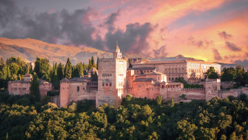 обоя el alhambra, города, - исторические,  архитектурные памятники, панорама