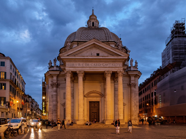 Обои картинки фото santa maria in montesanto,  rome, города, рим,  ватикан , италия, простор