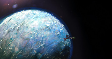 Картинка космос арт планета корабль атмосфера