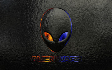 обоя компьютеры, alienware, бренд, голова, инопланетянин, надпись, текстура