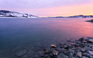 Картинка природа реки озера озеро горы камни закат