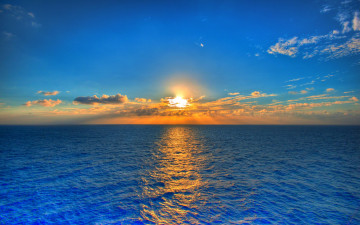 Картинка природа восходы закаты море вода солнце