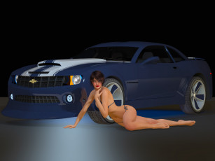 Картинка автомобили 3d+car&girl автомобиль девушка