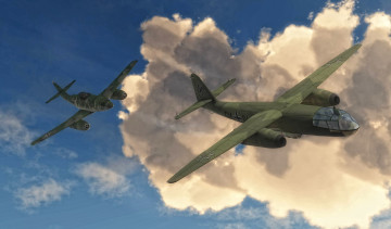 Картинка 3д+графика армия+ military облака бой самолеты