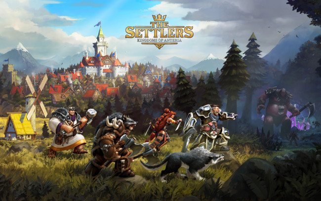 Обои картинки фото the settlers,  kingdoms of anteria, видео игры, замок, существа, сражение