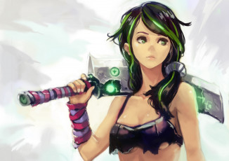 Картинка аниме оружие +техника +технологии okuto меч девушка арт