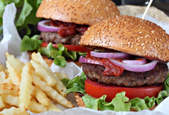 Картинка еда бутерброды +гамбургеры +канапе гамбургер булочки мясо кунжут картофель овощи