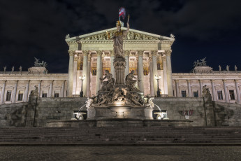 Картинка austrian+parliament+building++vienna города вена+ австрия статуя дворец