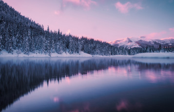Картинка природа реки озера гиак штат вашингтон пруд озеро зима лес горы