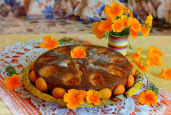 Картинка еда пироги курага вкусно пирог цветы выпечка