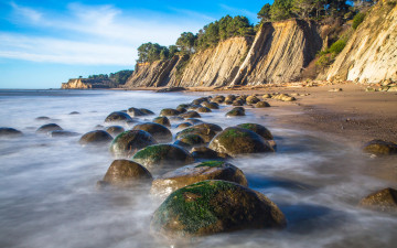 Картинка природа побережье камни вода волны
