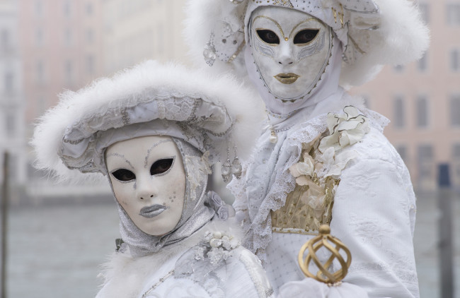 Обои картинки фото разное, маски,  карнавальные костюмы, пара, белый, карнавал, костюмы
