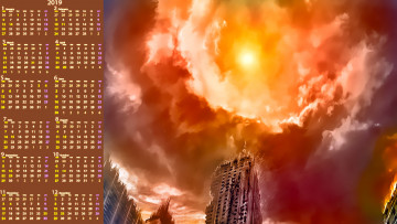 Картинка календари фэнтези апокалипсис calendar небо катастрофа здание