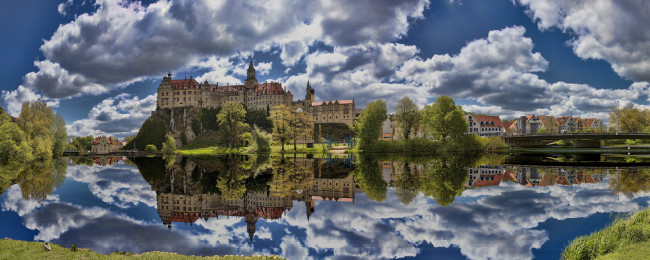 Обои картинки фото города, замки германии, замок, зигмаринген, здание, архитектура, германия, баден, вюртемберг