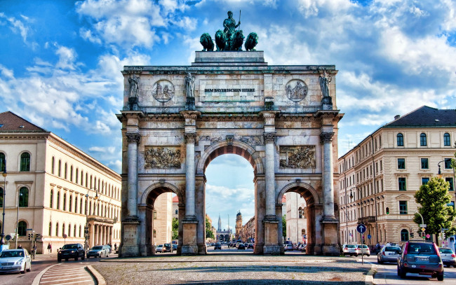 Обои картинки фото victory gate, города, мюнхен , германия, victory, gate
