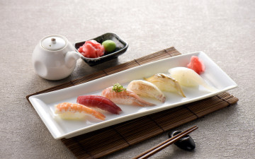 Картинка еда рыба +морепродукты +суши +роллы японская кухня роллы суши васаби имбирь