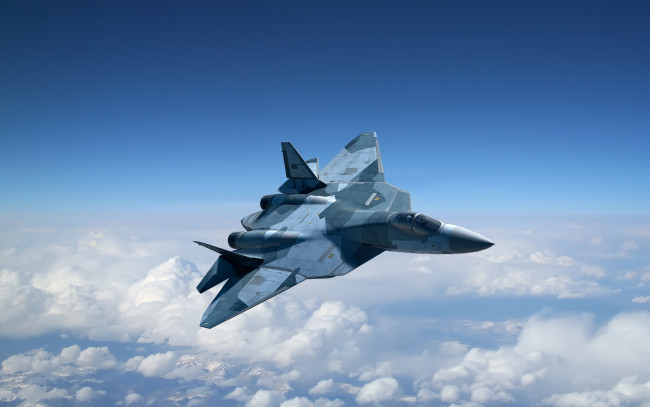 Обои картинки фото sukhoi, pak, fa, 50, авиация, боевые, самолёты, 5-е, поколение, истребитель, небо