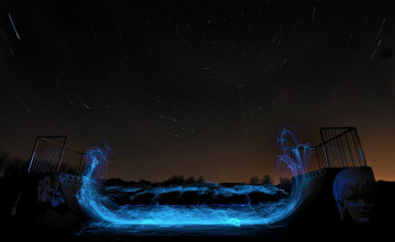 Картинка разное компьютерный+дизайн площадка небо ночь свет звезды дым