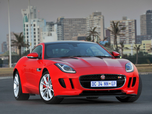 Обои картинки фото автомобили, jaguar, красный, za-spec, 2014г, s, coupе, f-type