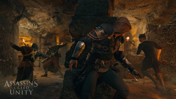 Картинка видео+игры assassin`s+creed+unity подземелье воины