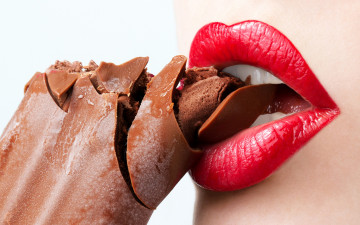 обоя разное, губы, lips, woman, мороженое, chocolate, whim, помада, фон, ice, cream