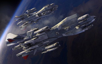 Картинка видео+игры star+citizen планета вселенная полет космические корабли