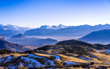 Картинка природа горы снег вершины панорама