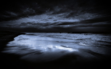 Картинка природа побережье ночь облака море