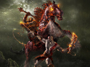 Картинка god of war ii видео игры бой конь