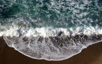 Картинка природа побережье пена море песок волна