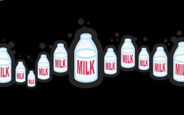 Картинка векторная графика молоко бутылки тёмный