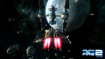 Картинка galaxy on fire видео игры метеориты космический корабль планета