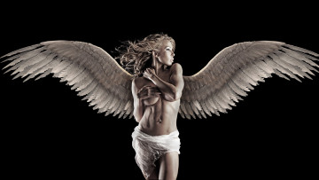 Картинка девушки -unsort+ креатив девушка wallpapers голая поза фигура ангел крылья блондинка