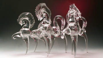 Картинка разное ремесла +поделки +рукоделие лошади тройка коней гусь-хрустальный стекло хрусталь кони