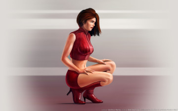 Картинка red shorts girl рисованные