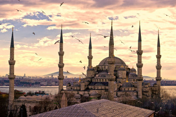 Картинка istanbul turkey города стамбул турция мечеть